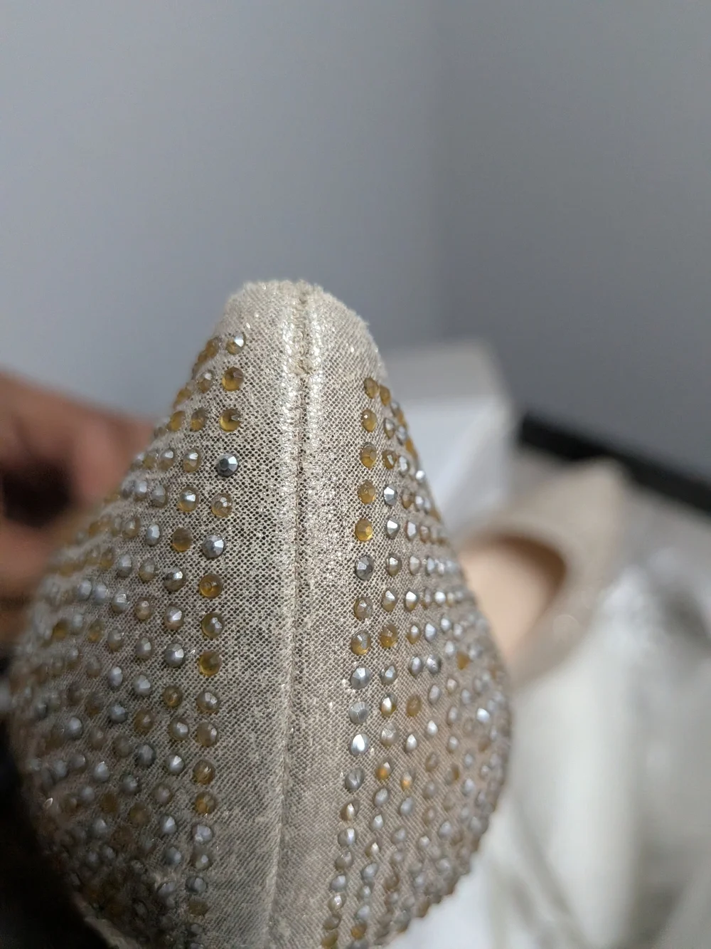INC International Concepts Ivory Crystal-Embellished Low Heel Pumps